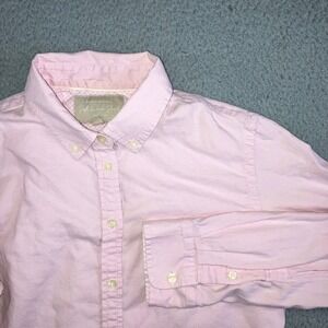 Banana Republic Button Down Shirt Women M Pink Soft Wash Oxford Timeless Pastel